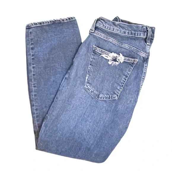 Agolde Kye Mid Rise Straight Ankle Crop Medium Blue Denim Jeans Women's Size 29